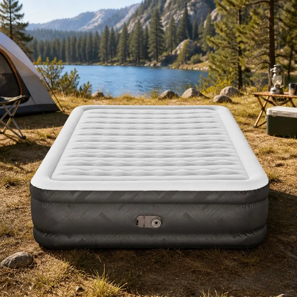 Queen Air Mattress Inflatable Airbed Portable Camping Indoor Outdoor 203cm x