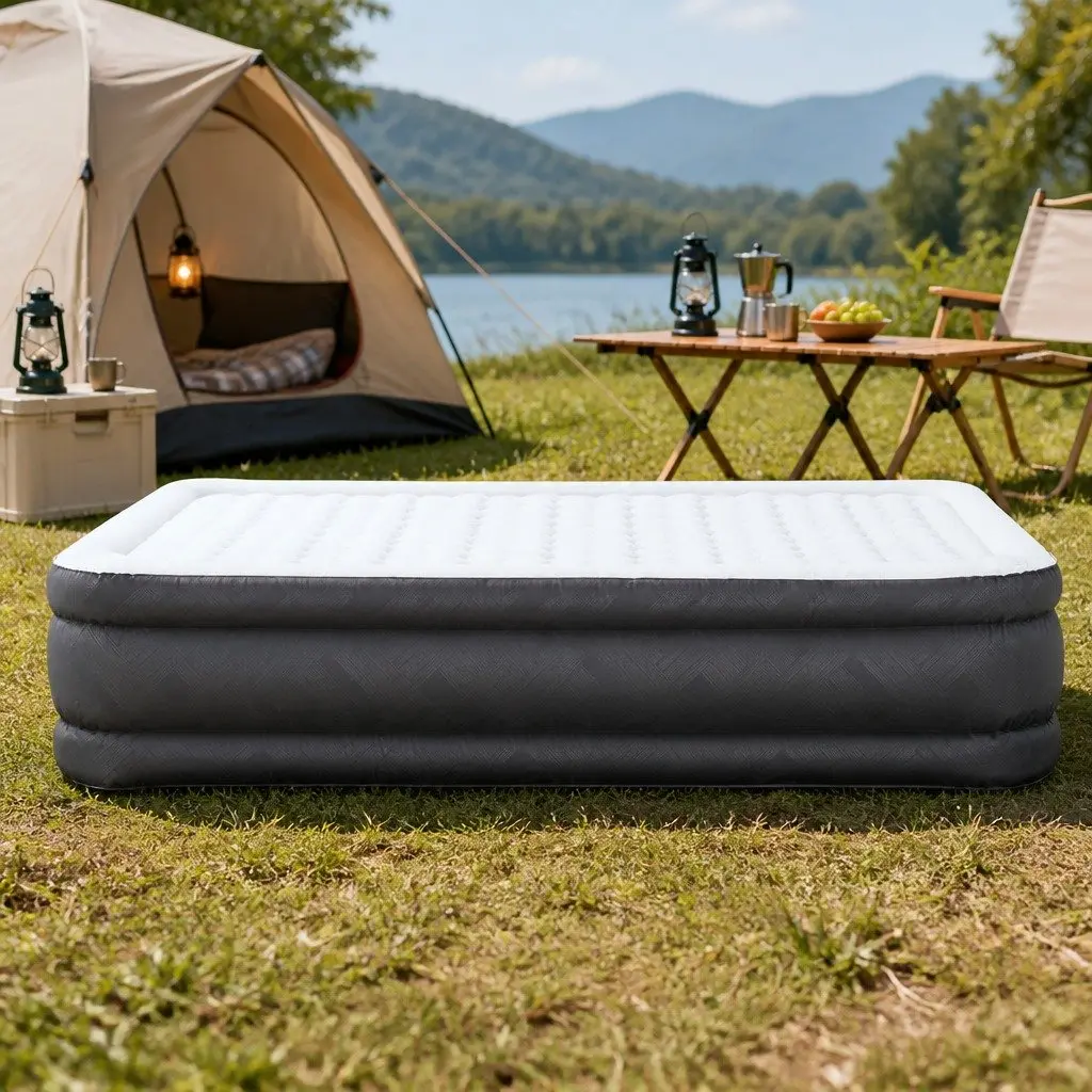 Queen Air Mattress Inflatable Airbed Portable Camping Indoor Outdoor 203cm x