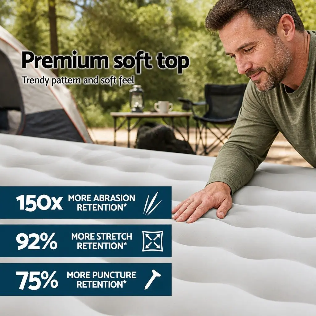 Queen Air Mattress Inflatable Airbed Portable Camping Indoor Outdoor 203cm x
