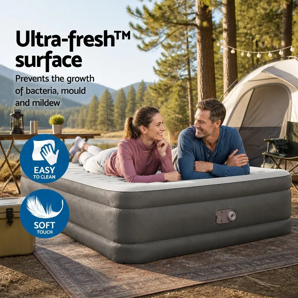 Queen Air Mattress Inflatable Airbed Portable Camping Indoor Outdoor 203cm x