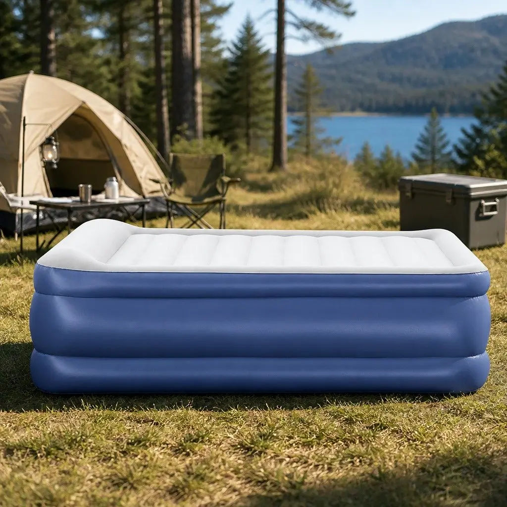 Air Mattress Queen Size Inflatable Bed Camping Airbed Built-in Pump Portable