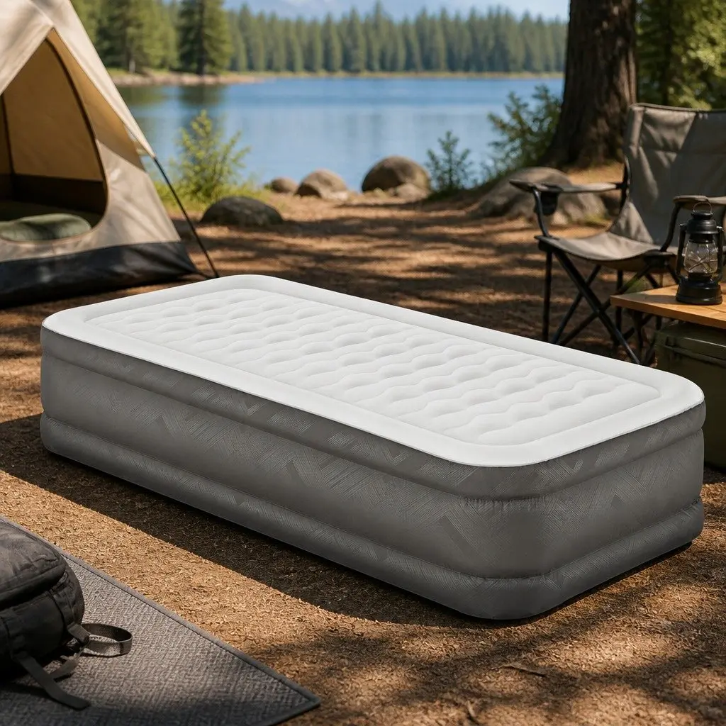 Single Air Mattress Inflatable Bed 191cm x 97cm Camping Indoor Outdoor Sleep