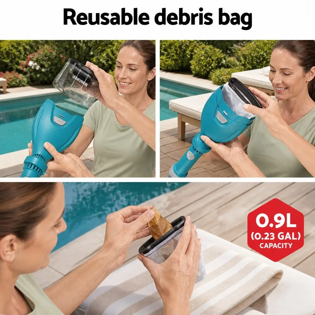 Cordless Pool Vacuum Cleaner Swimming Pools Cleaning Kit Submersible Debris