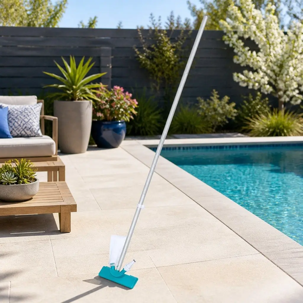 Pool Cleaner Kit Green Lightweight with Vacuum and Skimmer Heads Floating Dispenser Thermometer Test Strips