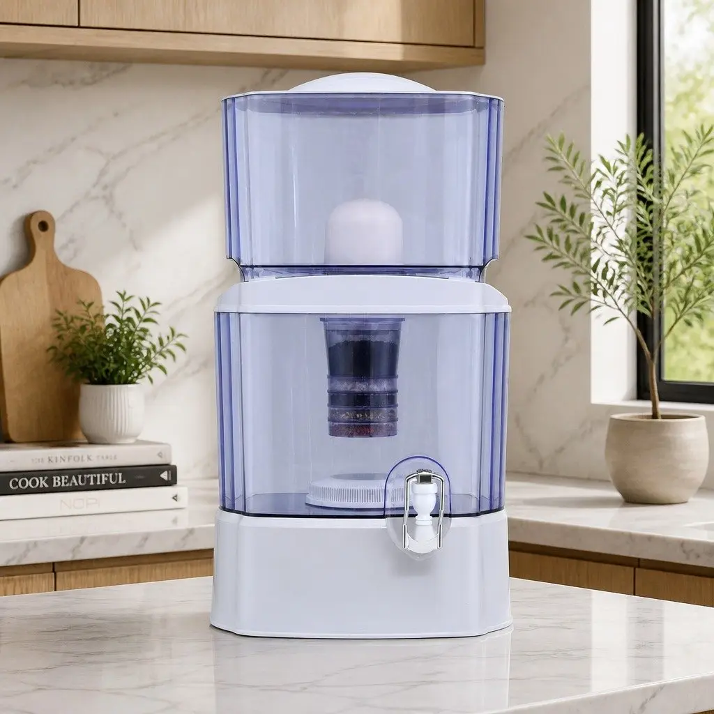 Benchtop Water Filter White 24L Gravity Multi-Stage Filtration System
