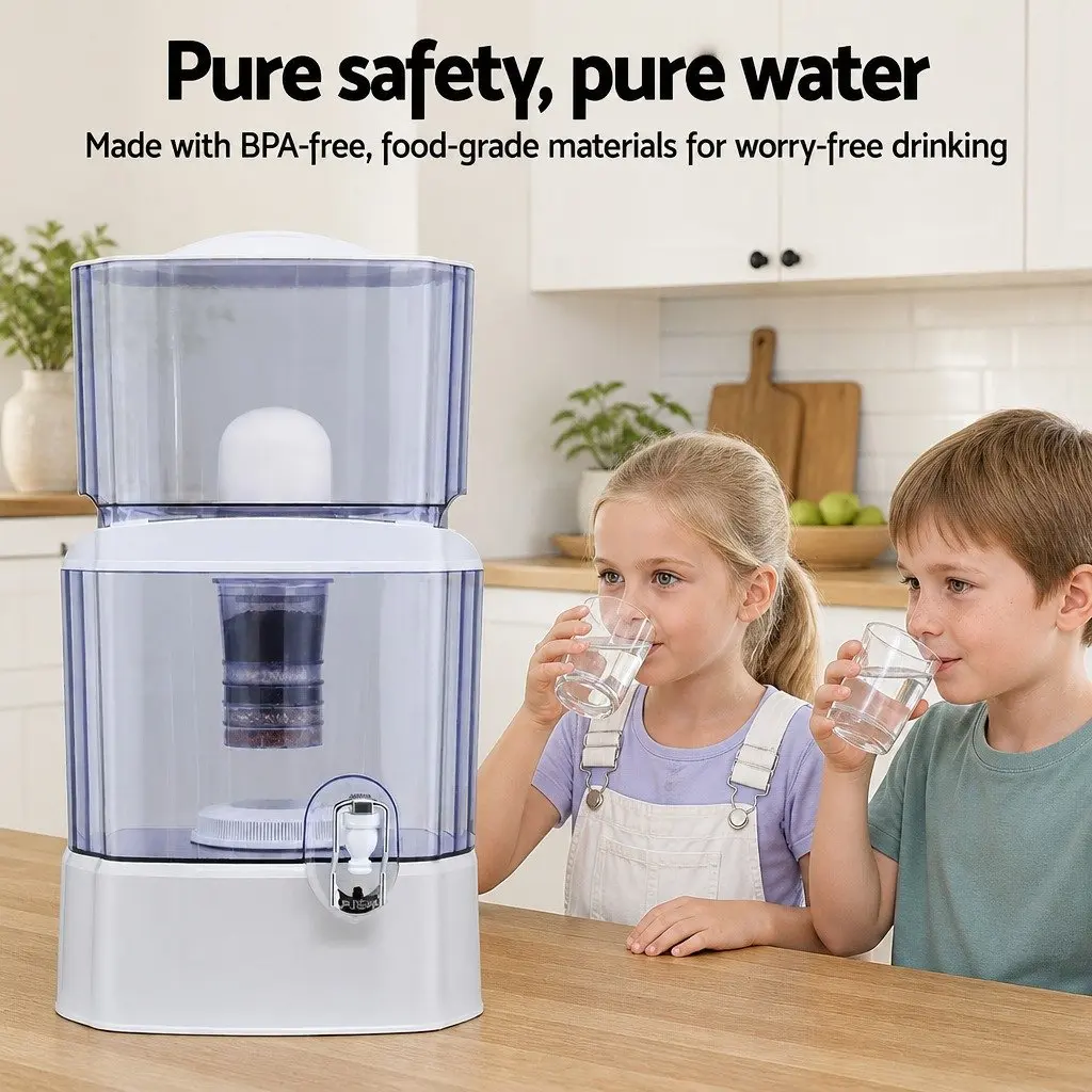Benchtop Water Filter White 24L Gravity Multi-Stage Filtration System