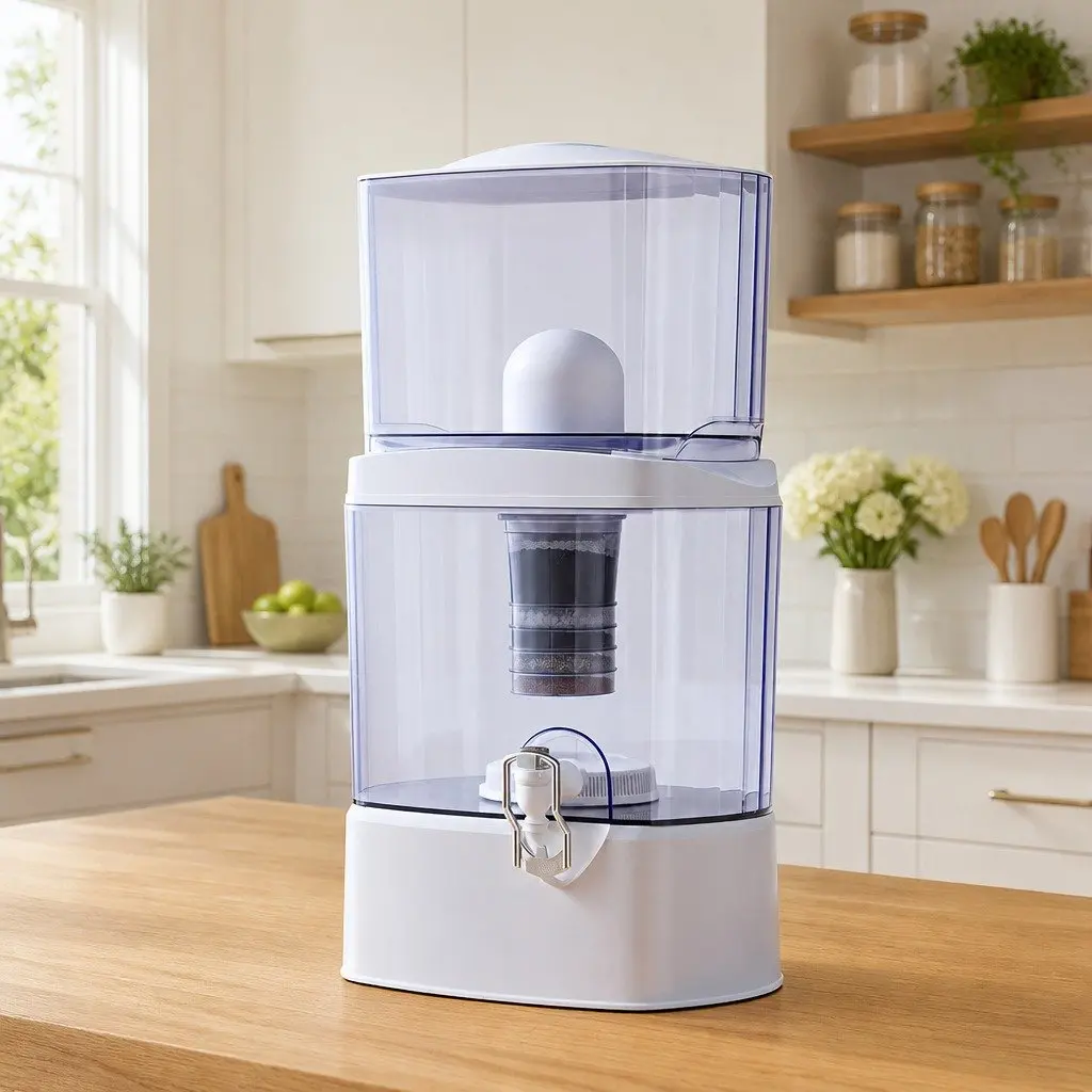 Benchtop Water Filter White 24L Gravity Multi-Stage Filtration System