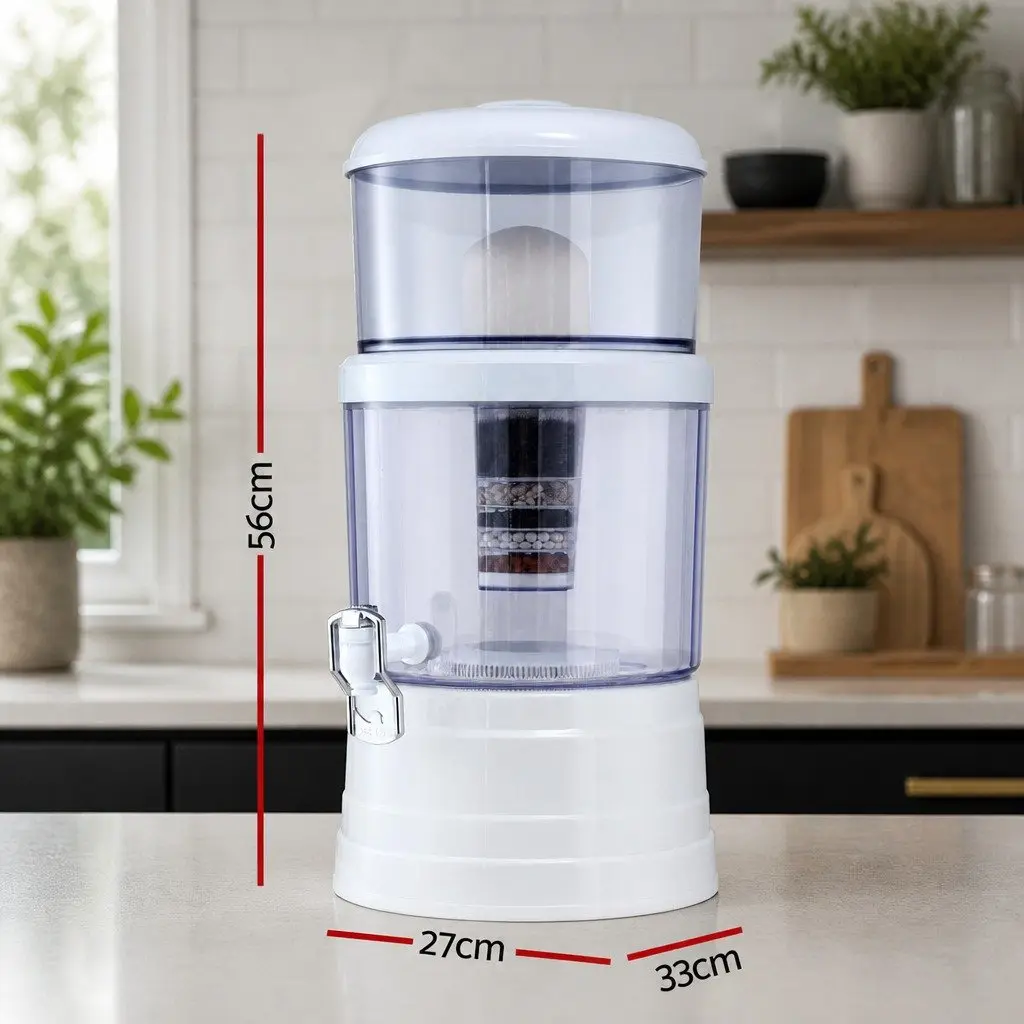 Benchtop Water Filter White 16L Gravity Multi-Stage Filtration System