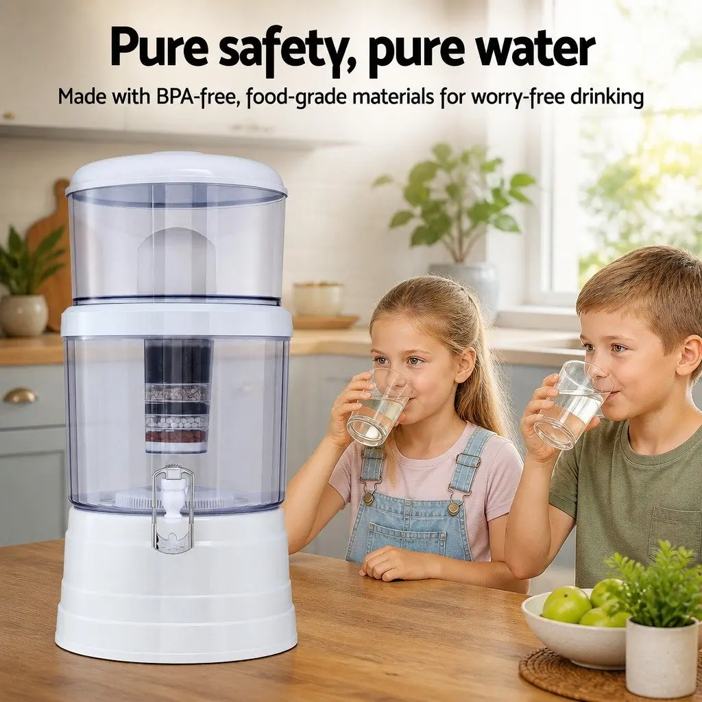 Benchtop Water Filter White 16L Gravity Multi-Stage Filtration System