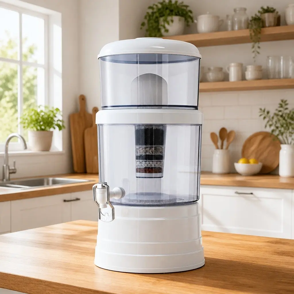 Benchtop Water Filter White 16L Gravity Multi-Stage Filtration System