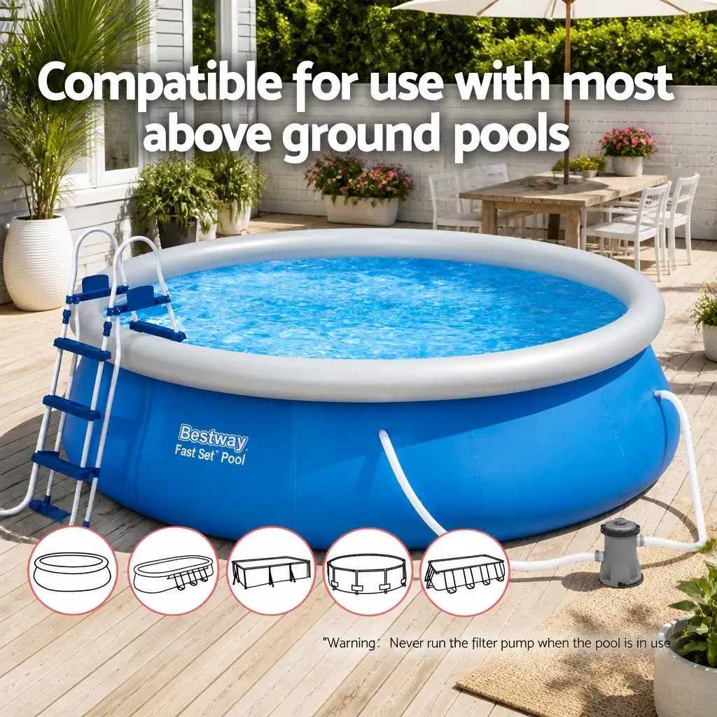 Pool Filter Pump Blue 330GPH Above-Ground Swimming Pool Cleaner System