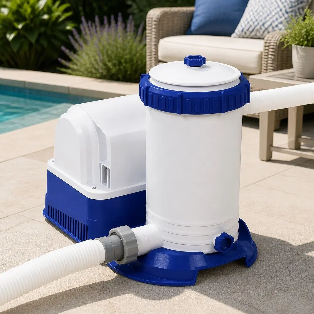 Above Ground Pool Pump 2500GPH Water Filtration System with Cartridge and Air Purge Valve for Swimming Pools