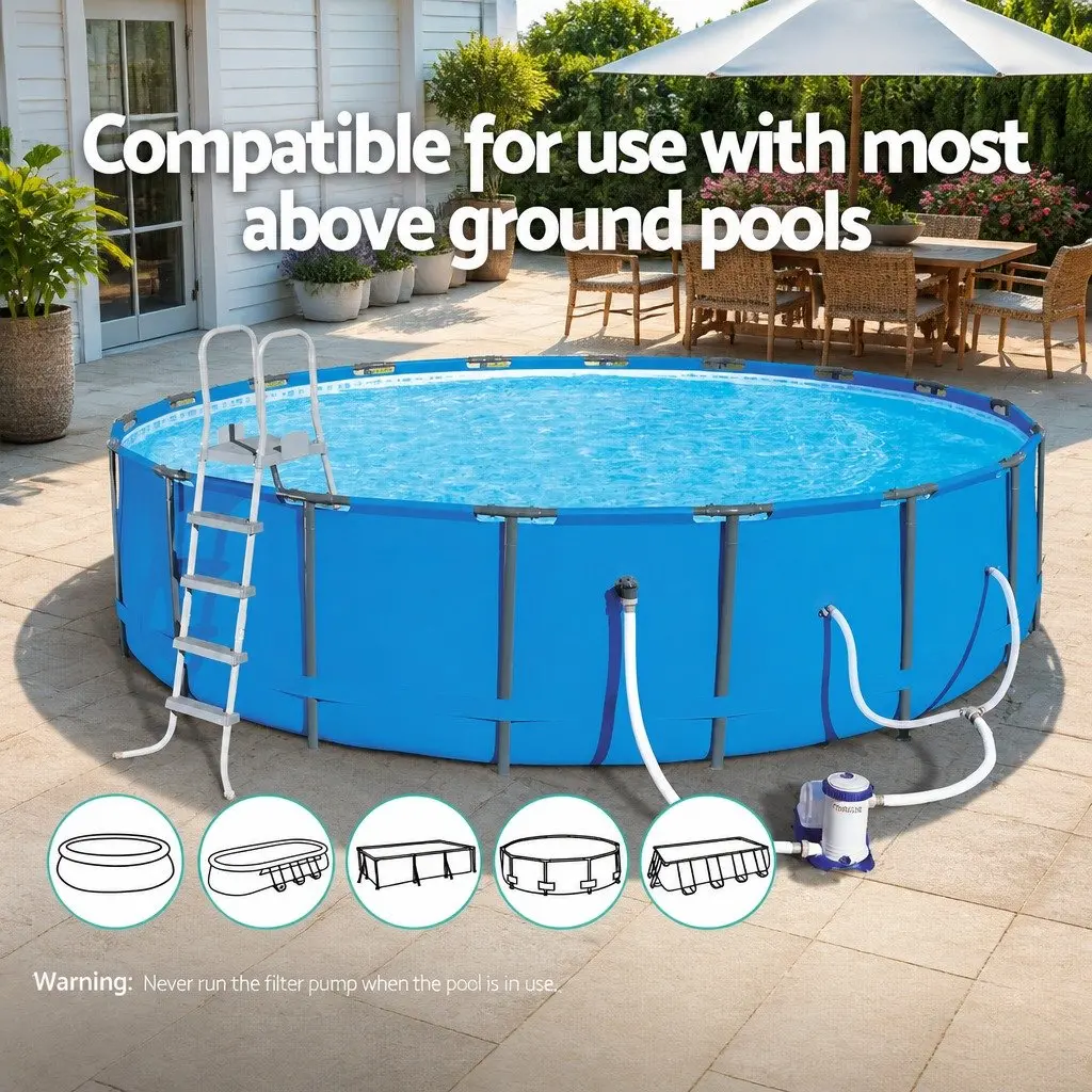 Above Ground Pool Pump 2500GPH Water Filtration System with Cartridge and Air Purge Valve for Swimming Pools