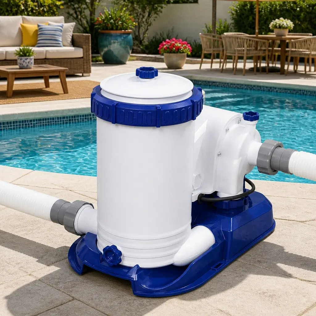 Above Ground Pool Pump 2500GPH Water Filtration System with Cartridge and Air Purge Valve for Swimming Pools