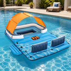 Compact Inflatable Lounge Island for 6 Adults