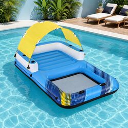 Compact Inflatable Floating Island for Four People