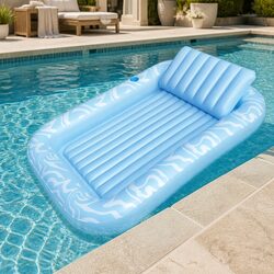 Concise Inflatable Pool Float Lounger with Pillow & Holder