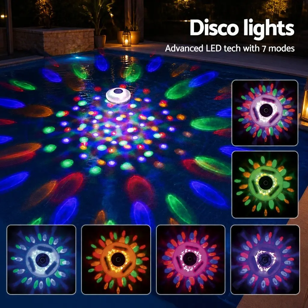 LED Pool Float Light Multicolour 15cm Waterproof 7 Modes