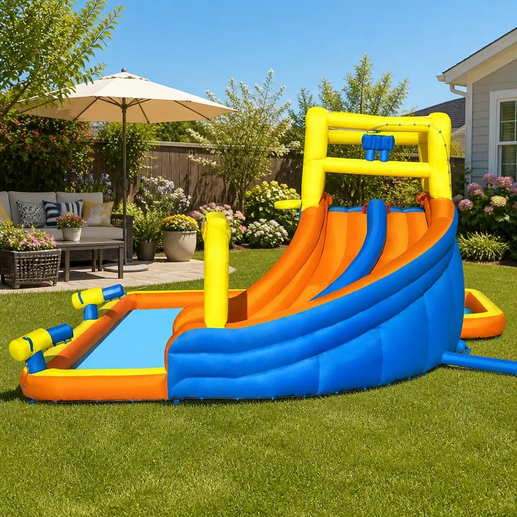 Inflatable Water Slide Park 551x502x265cm Kids Swimming Pool Play Features