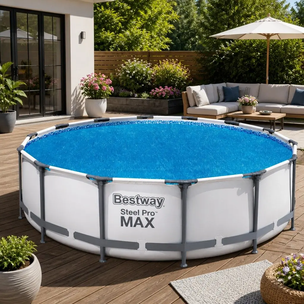 Pool Cover Multicolour 4.17m Round Above Ground Swimming Bubble Blanket
