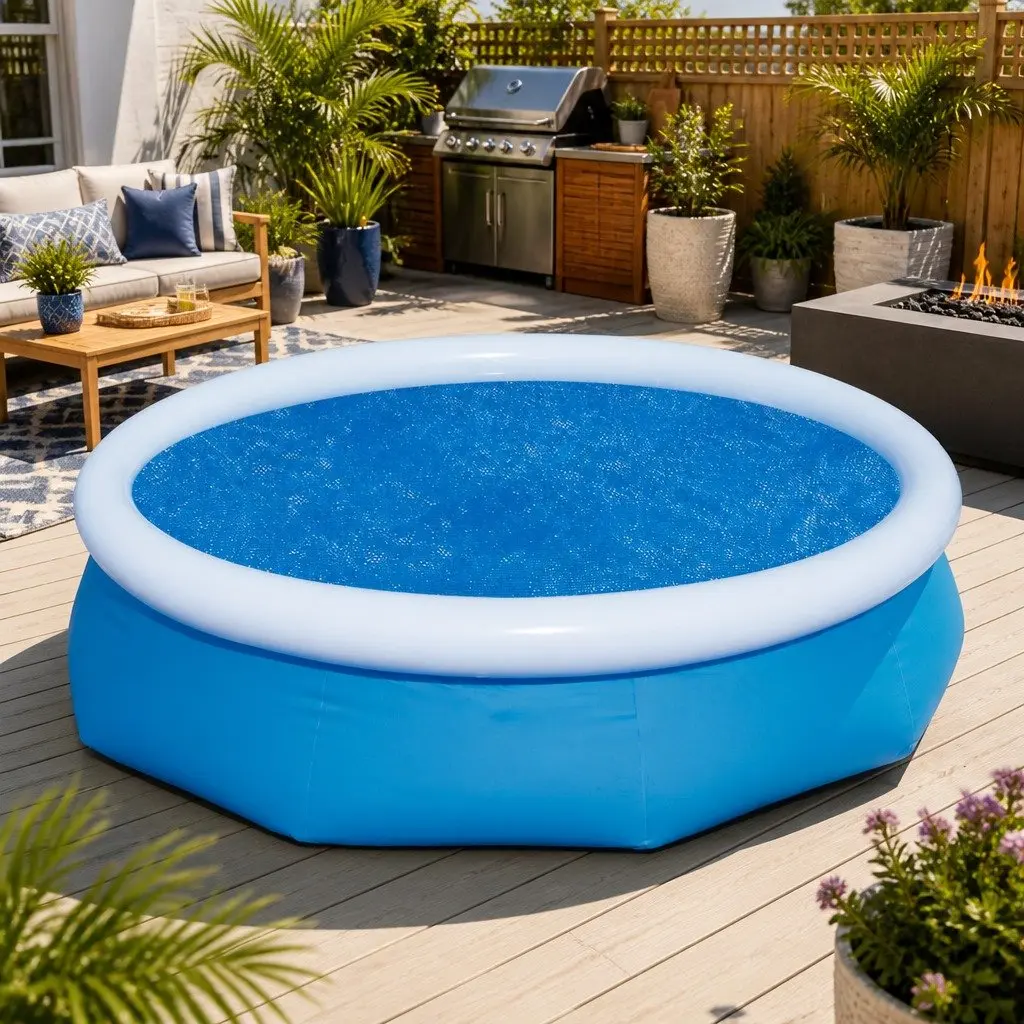 Round Pool Cover Blue 3.05m Solar Heat Retention UV-Resistant