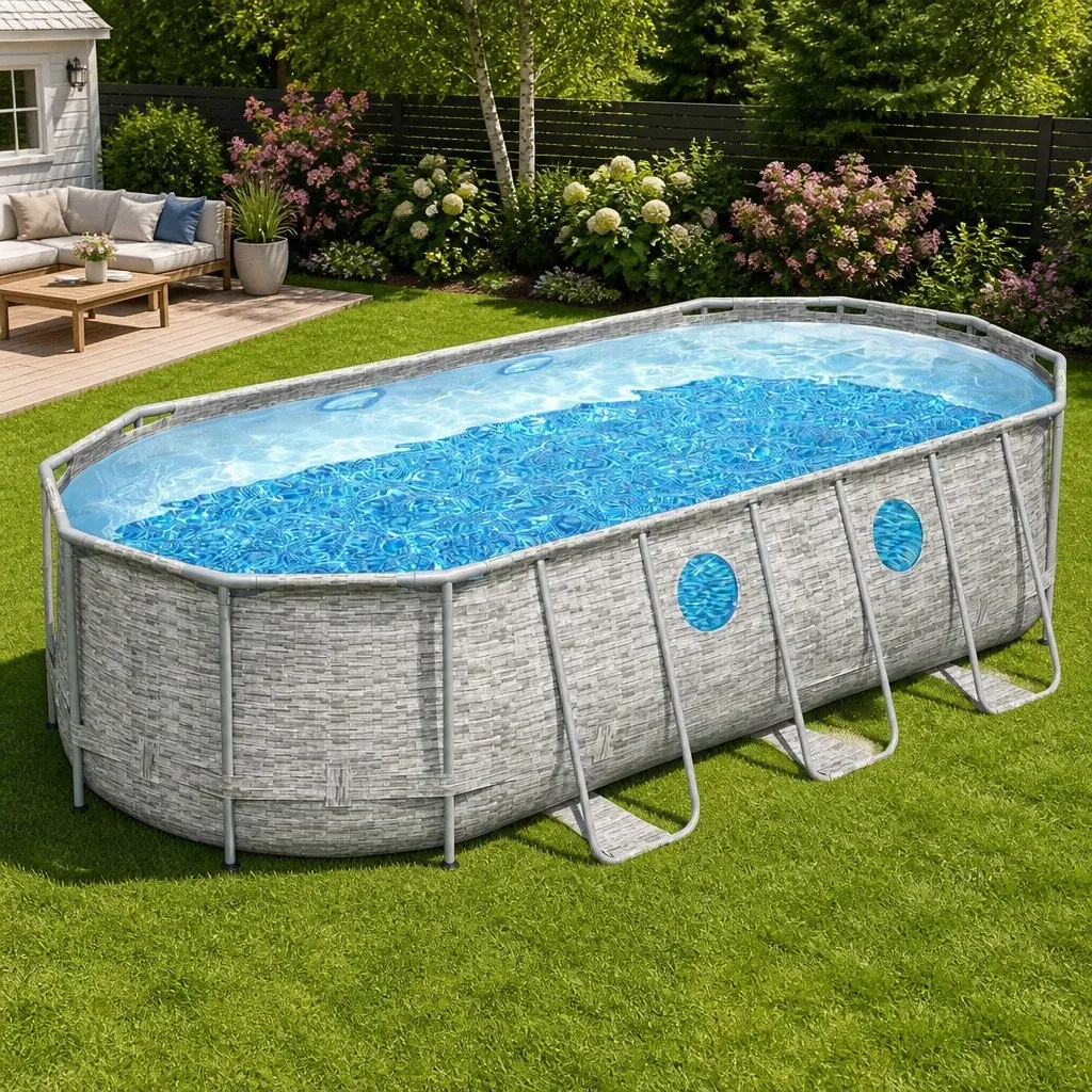 Above Ground Swimming Pool 549x274x122cm Steel Frame with Filter Pump Ladder