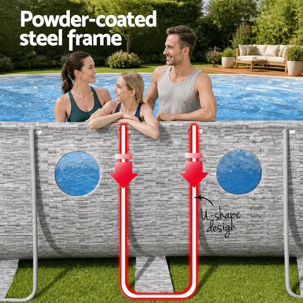 Above Ground Swimming Pool 549x274x122cm Steel Frame with Filter Pump Ladder