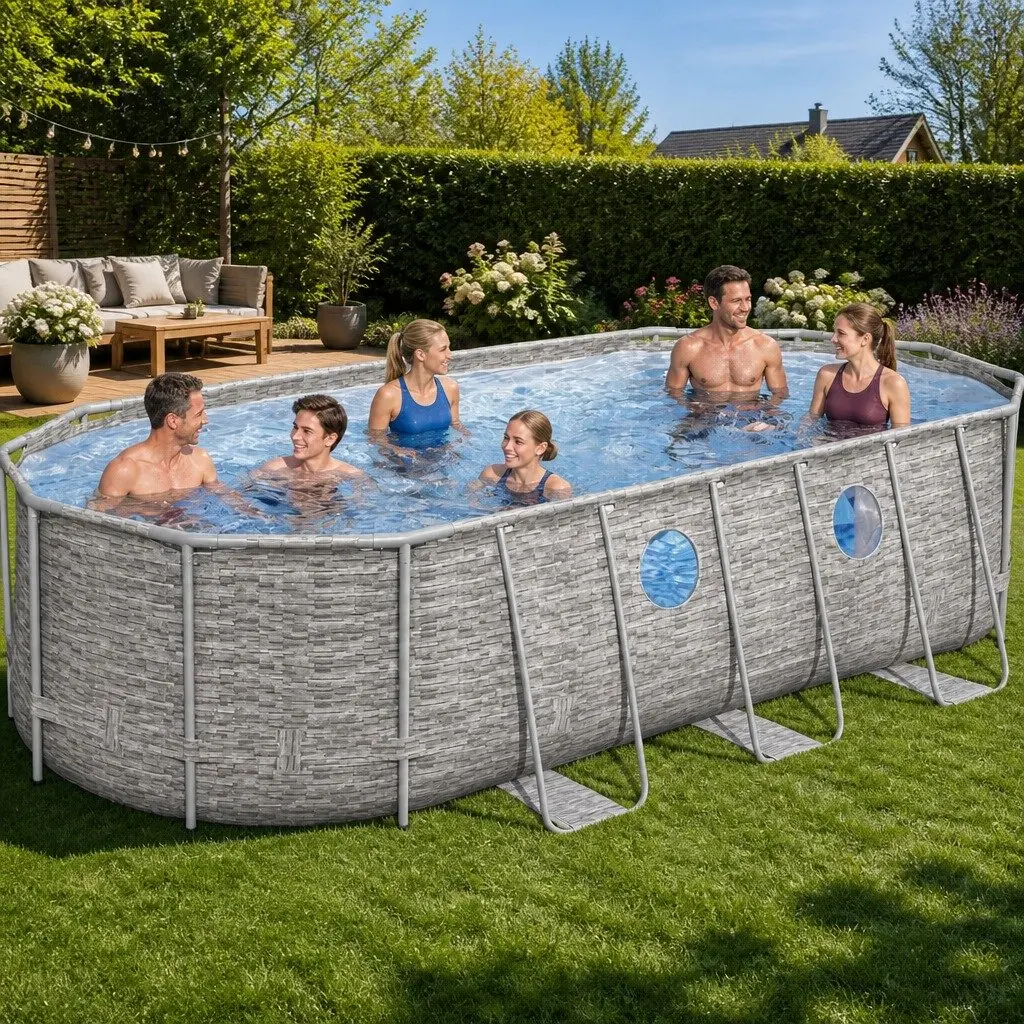 Above Ground Swimming Pool 549x274x122cm Steel Frame with Filter Pump Ladder