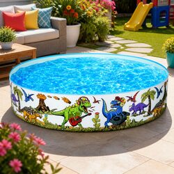 Compact Kids Swimming Pool 183cm Dinosaur Design