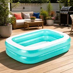 Friendly Inflatable Kids Swimming Pool for Summer Fun 200x146x48cm