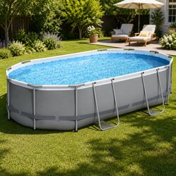 Compact Steel Frame Swimming Pool 488x305x107cm Set
