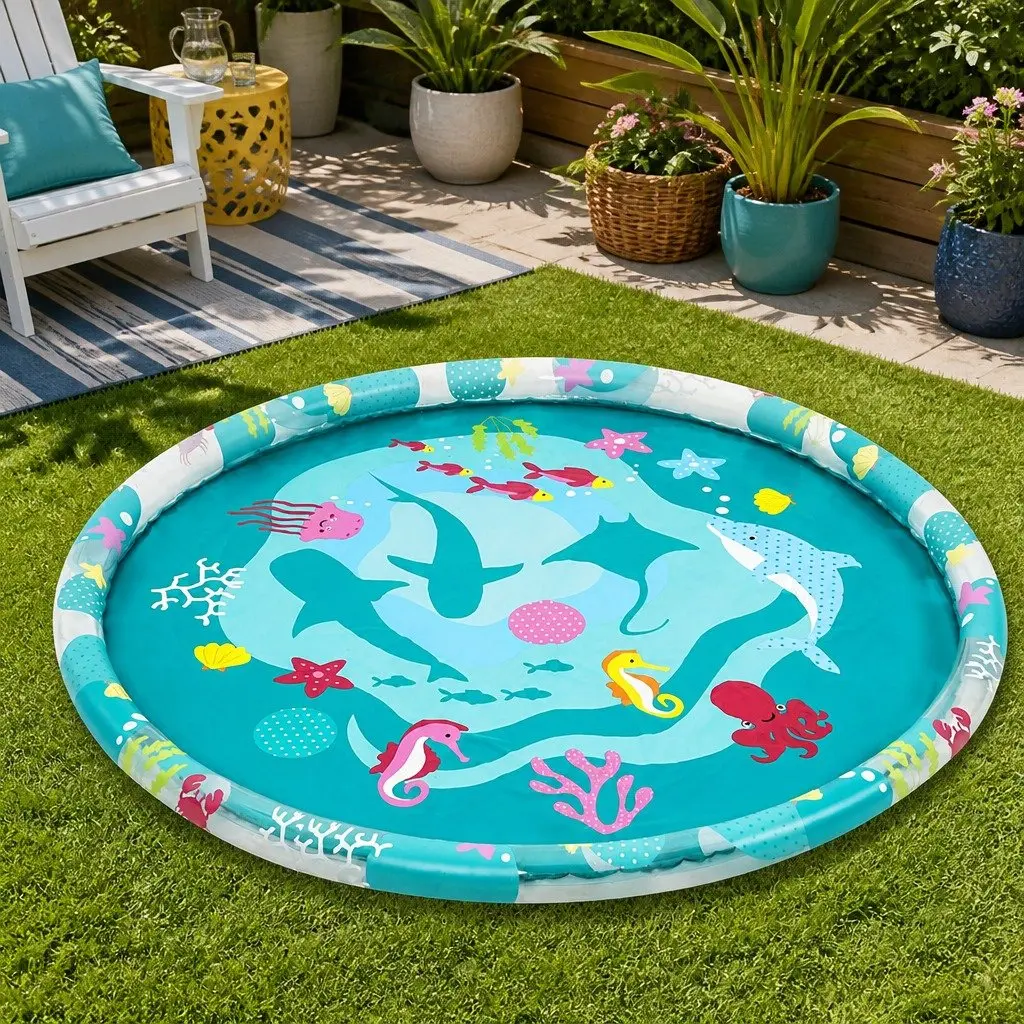 Inflatable Splash Pad Multicolour 165cm Sprinkler Water Toy