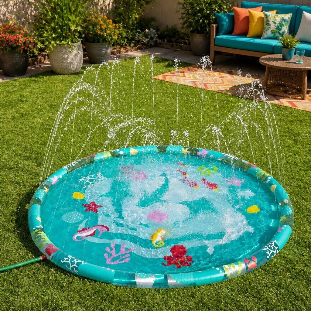 Inflatable Splash Pad Multicolour 165cm Sprinkler Water Toy
