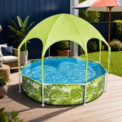 Compact Above Ground Swimming Pool with Canopy