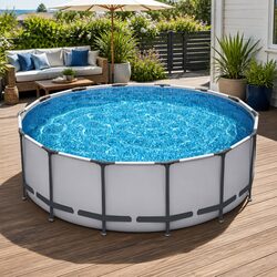 Compact Round Above Ground Pool 427x427x122cm for Enjoyment