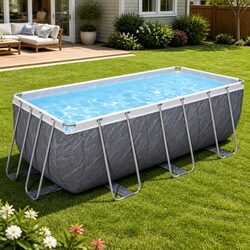 Compact Above Ground Pool 412x201x122cm for Family Use