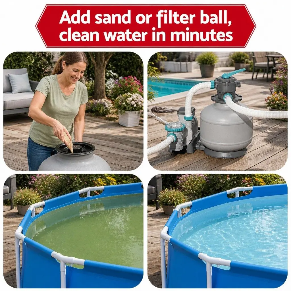 Sand Filter Pool Pump Corrosion-Proof 11355L/H Above Ground Water Filtration System