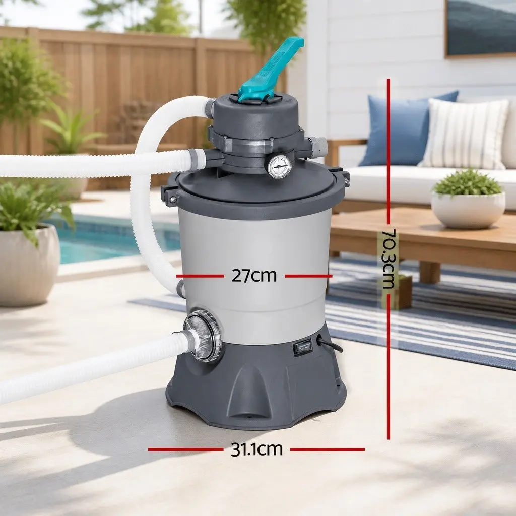 Pool Sand Filter Pump System 800GPH Corrosion Resistant Durable Easy Assembly for Above Ground Pools