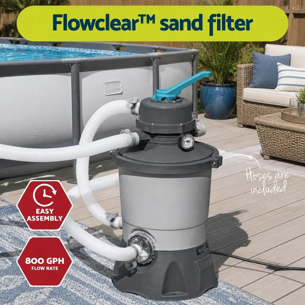 Pool Sand Filter Pump System 800GPH Corrosion Resistant Durable Easy Assembly for Above Ground Pools