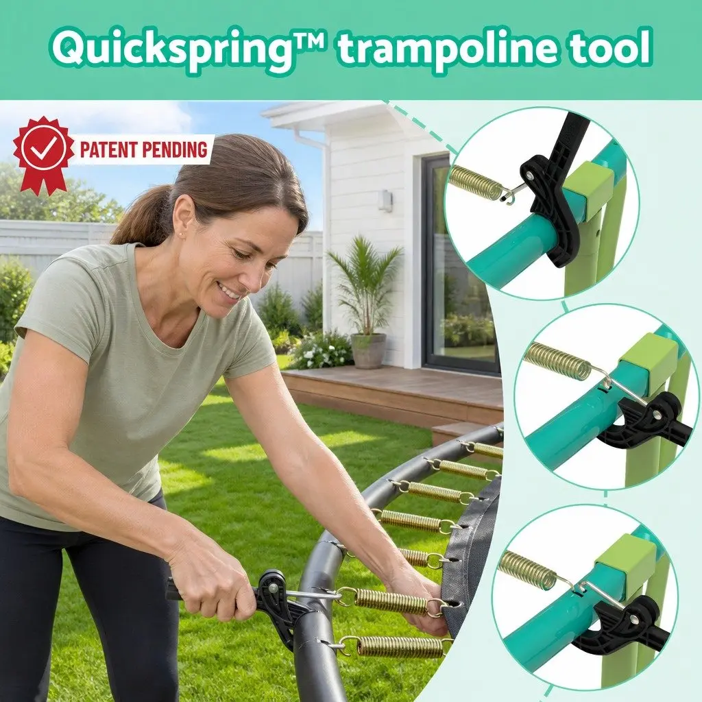 14ft Trampoline Dark Green Outdoor Safety Net Enclosure Jumping Mat