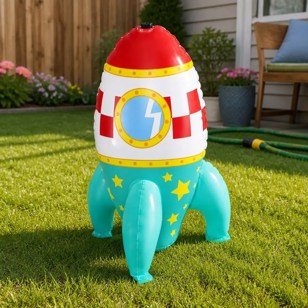 Water Sprinkler Space Themed Outdoor Garden Toy 64cm x 61cm x 1.02m Quick Setup