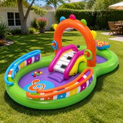 Inflatable Kids Water Play Center with Music Panel Sprayer Garden Outdoor Toy