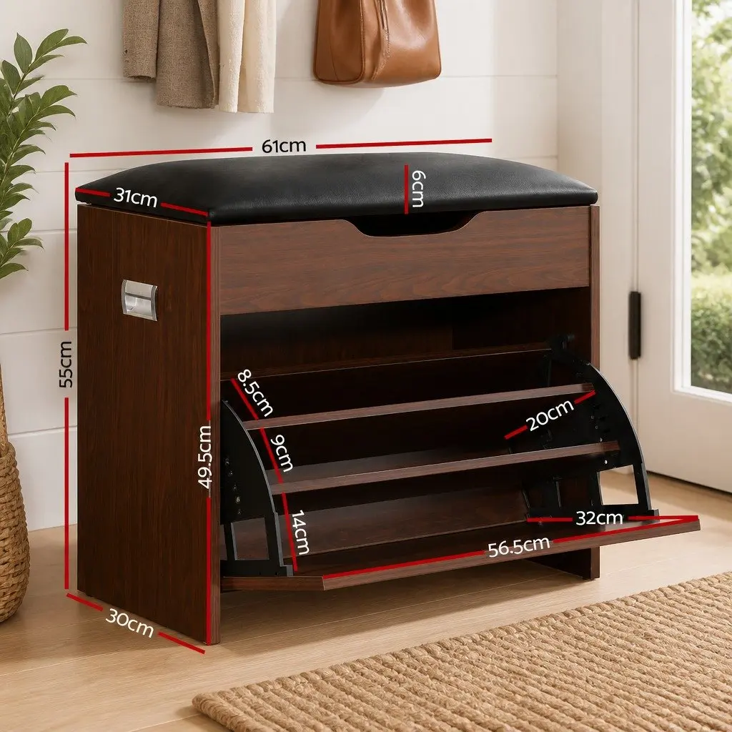 Shoe Bench with Lift-Up Seat Flip Drawer Storage Cabinet Entryway Organiser Set