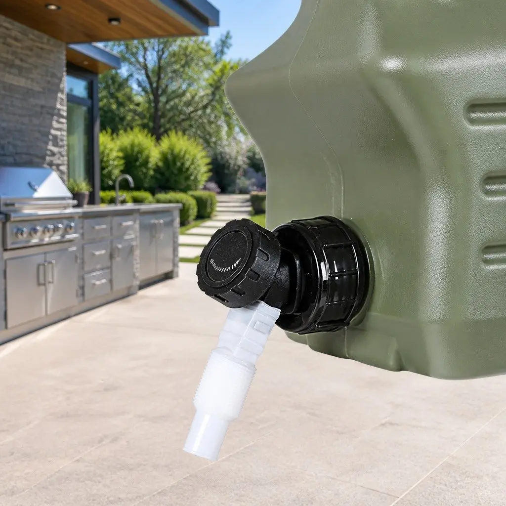 Water Container Green 12L Adjustable Faucet Wide Opening Food-grade PE