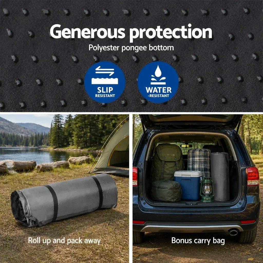 Self Inflating Camping Mattress Grey Double Sleeping Mat Air Bed Outdoor