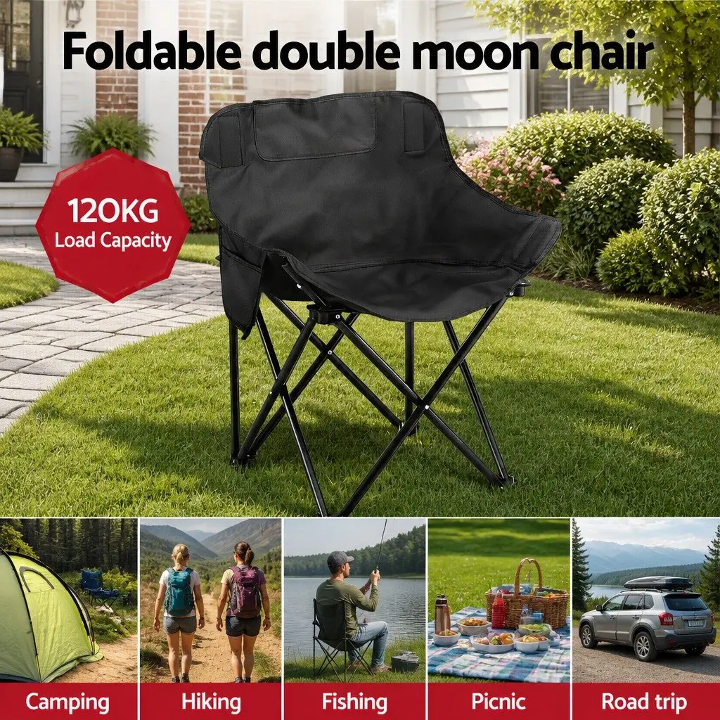 Camping Table Chair Set Black 3 Piece Portable Folding Lightweight Outdoor Picnic