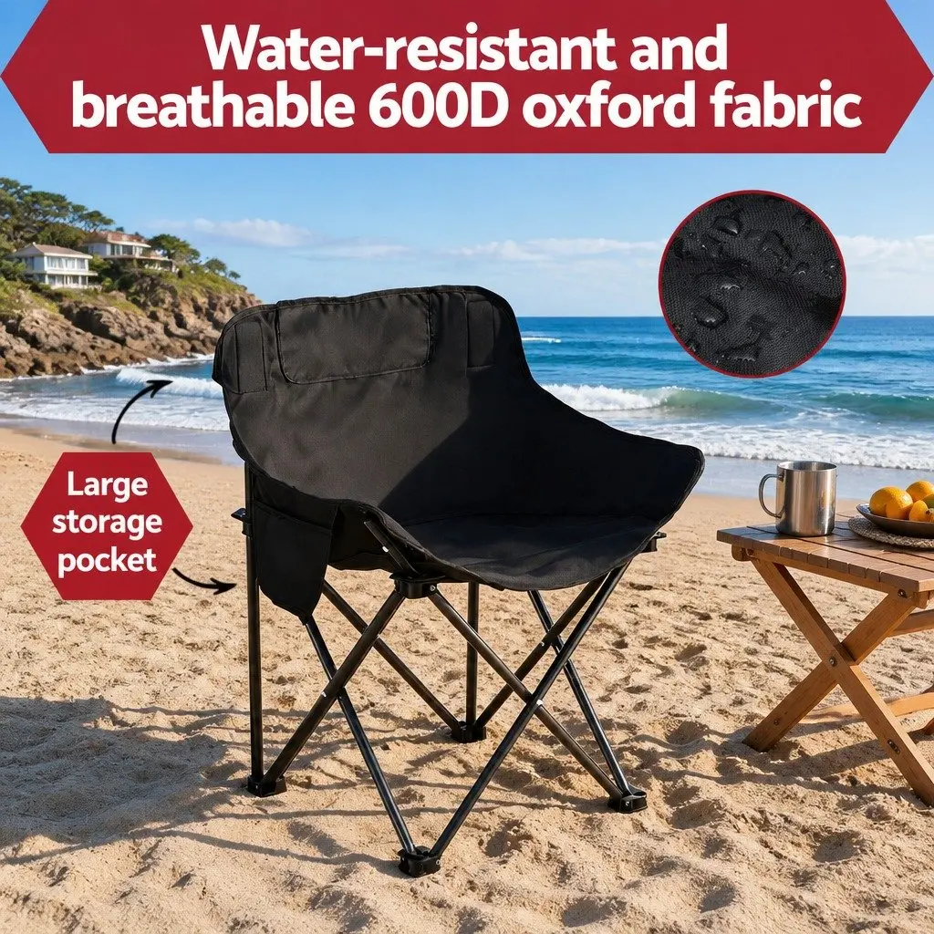 Camping Table Chair Set Black 3 Piece Portable Folding Lightweight Outdoor Picnic