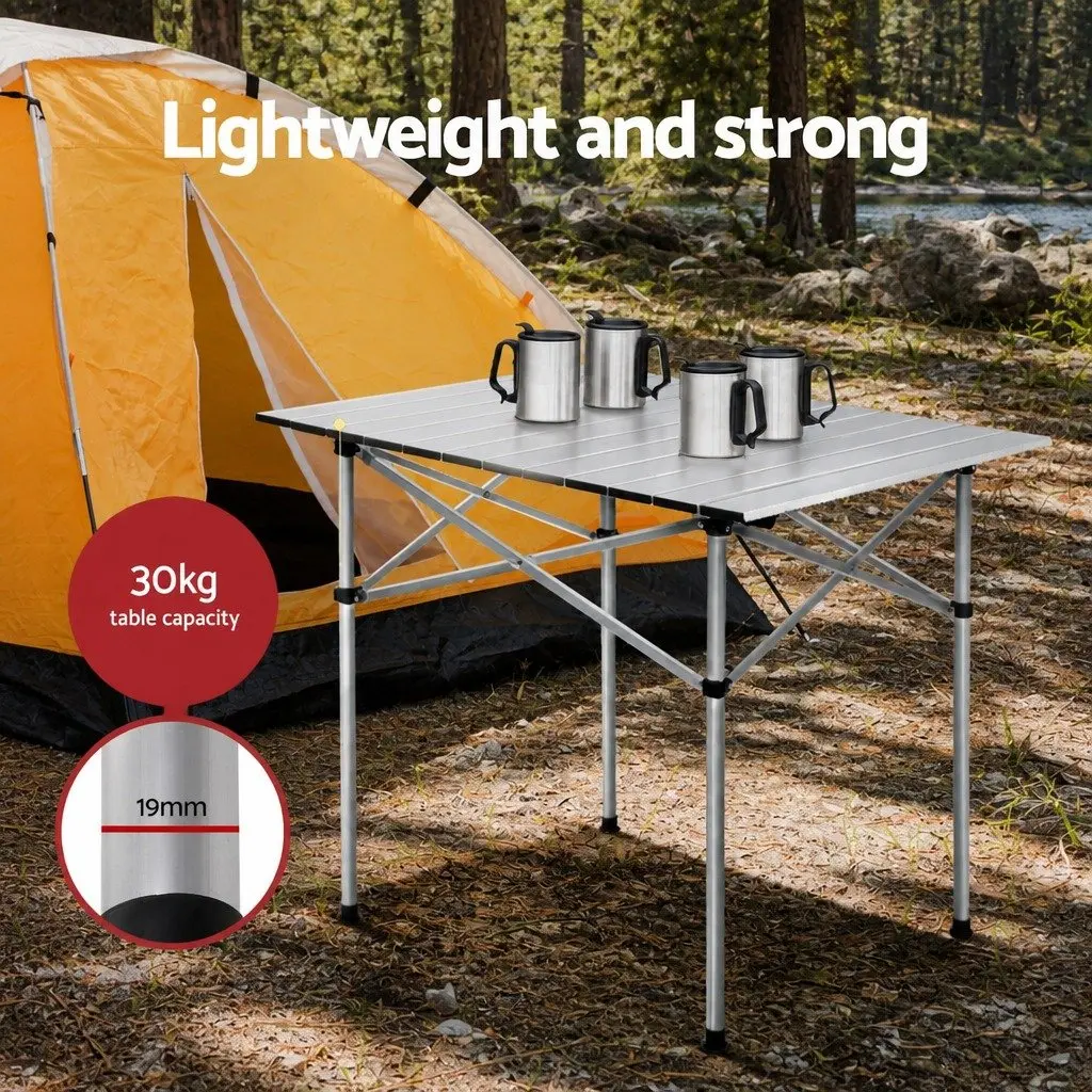 Camping Table Chair Set Black 3 Piece Portable Folding Lightweight Outdoor Picnic