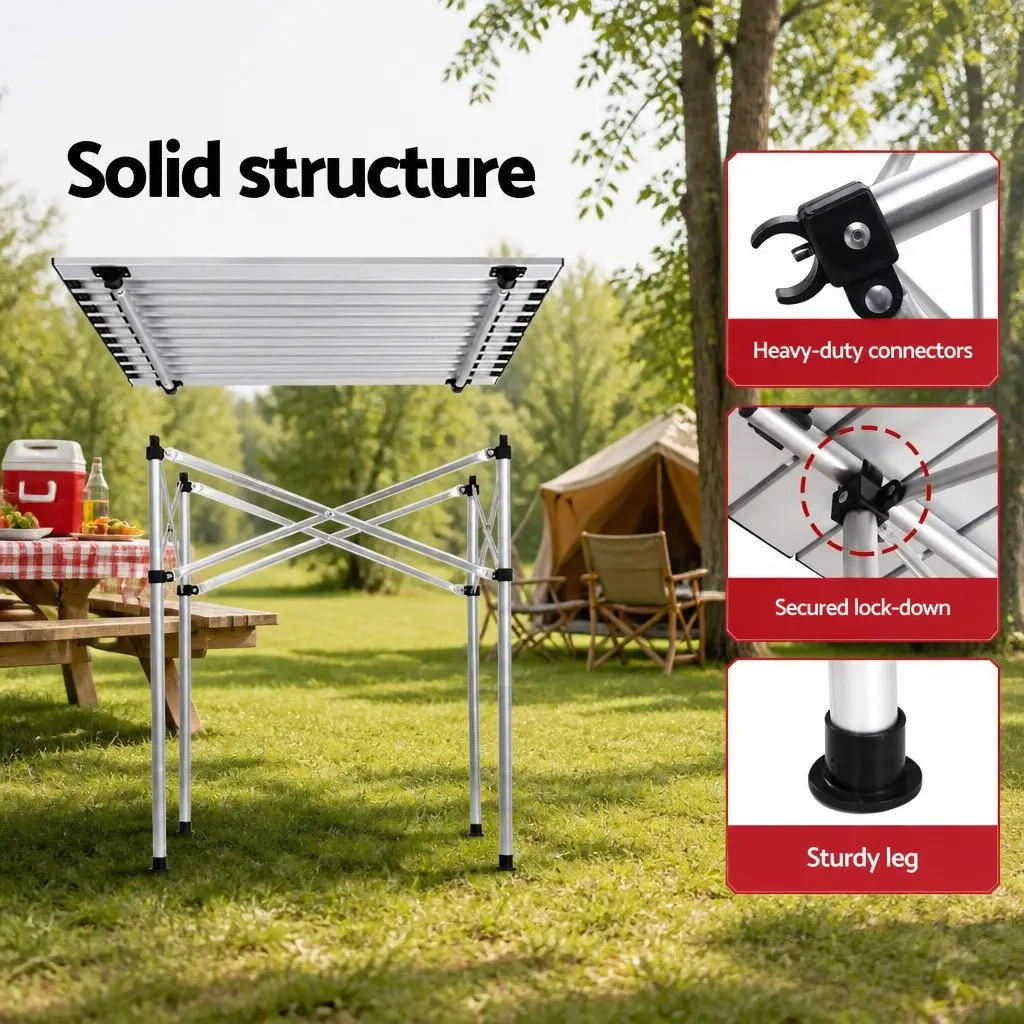 Camping Table Chair Set Black 3 Piece Portable Folding Lightweight Outdoor Picnic