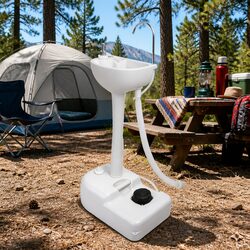 Efficient Handwash Stand with Foot Pump for Outdoor Hygiene